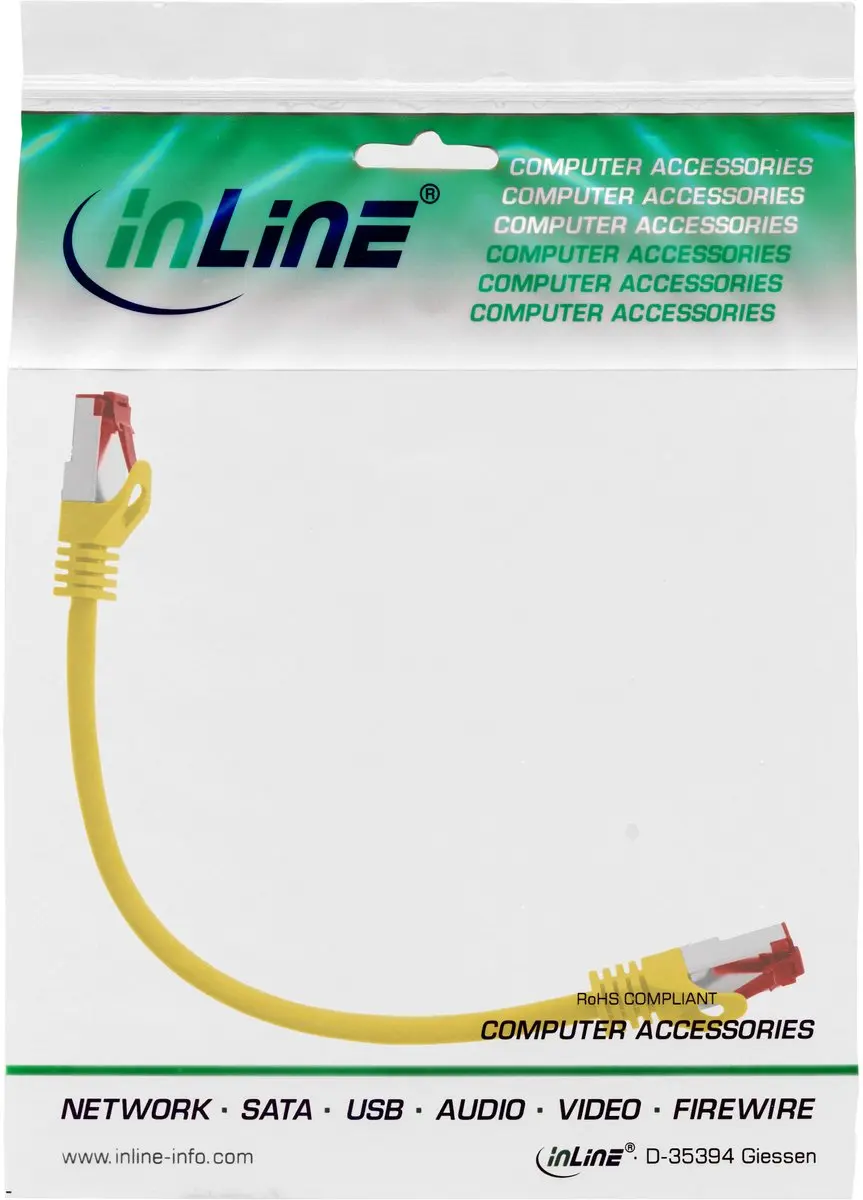 InLine Patchkabel S/FTP Cat.6 CCA Geel 0,3m