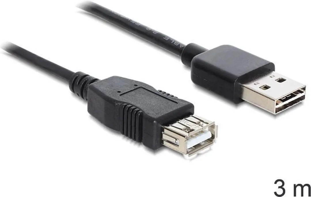 Delock USB Verlenging A-A 3.0 3m - Zwart