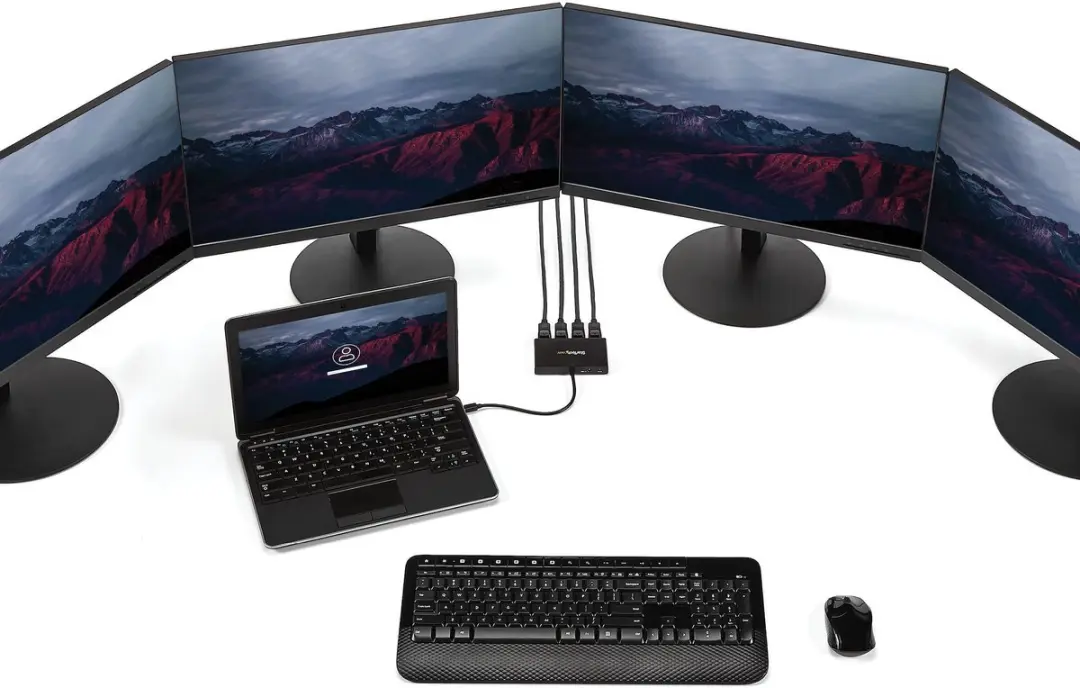Startech MSTMDP124DP Mini DisplayPort naar DisplayPort MST Hub - 4 Poorten - Zwart