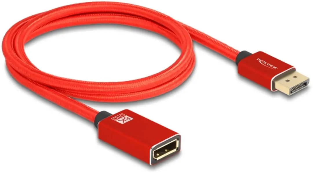 Delock DisplayPort Kabel 8K 60Hz 1m - Rood