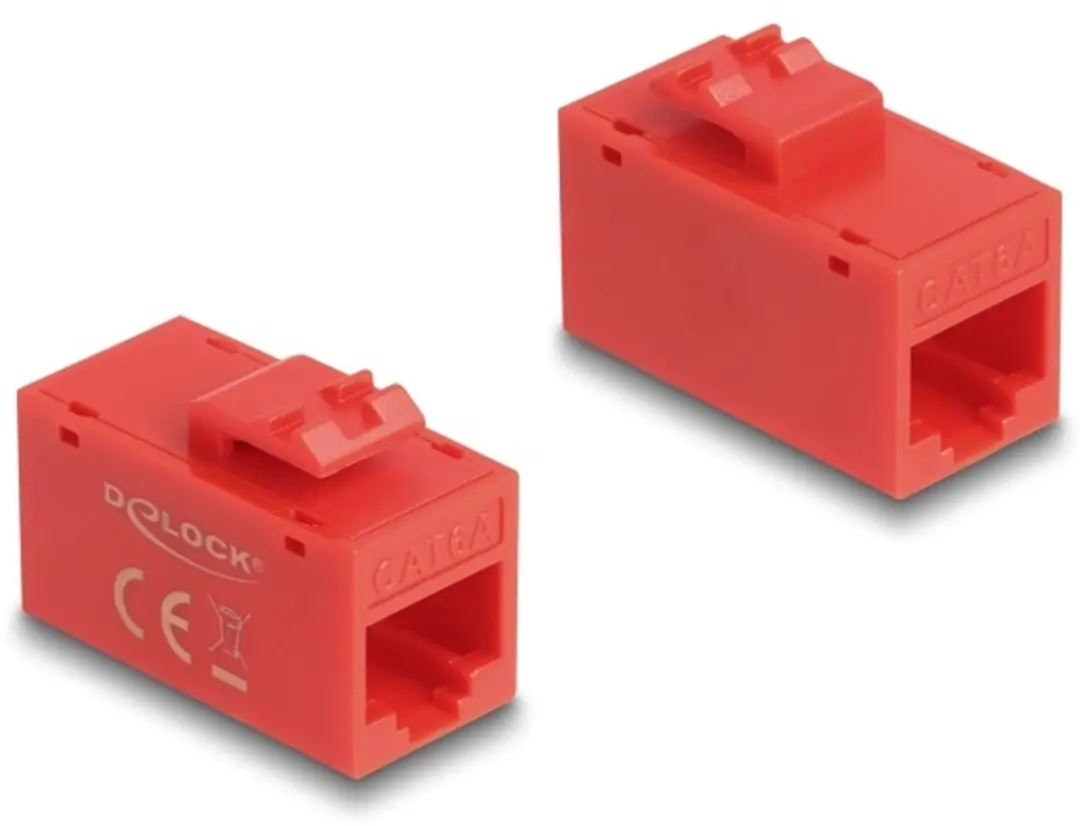 Delock Keystone Module RJ45 Cat.6A Rood