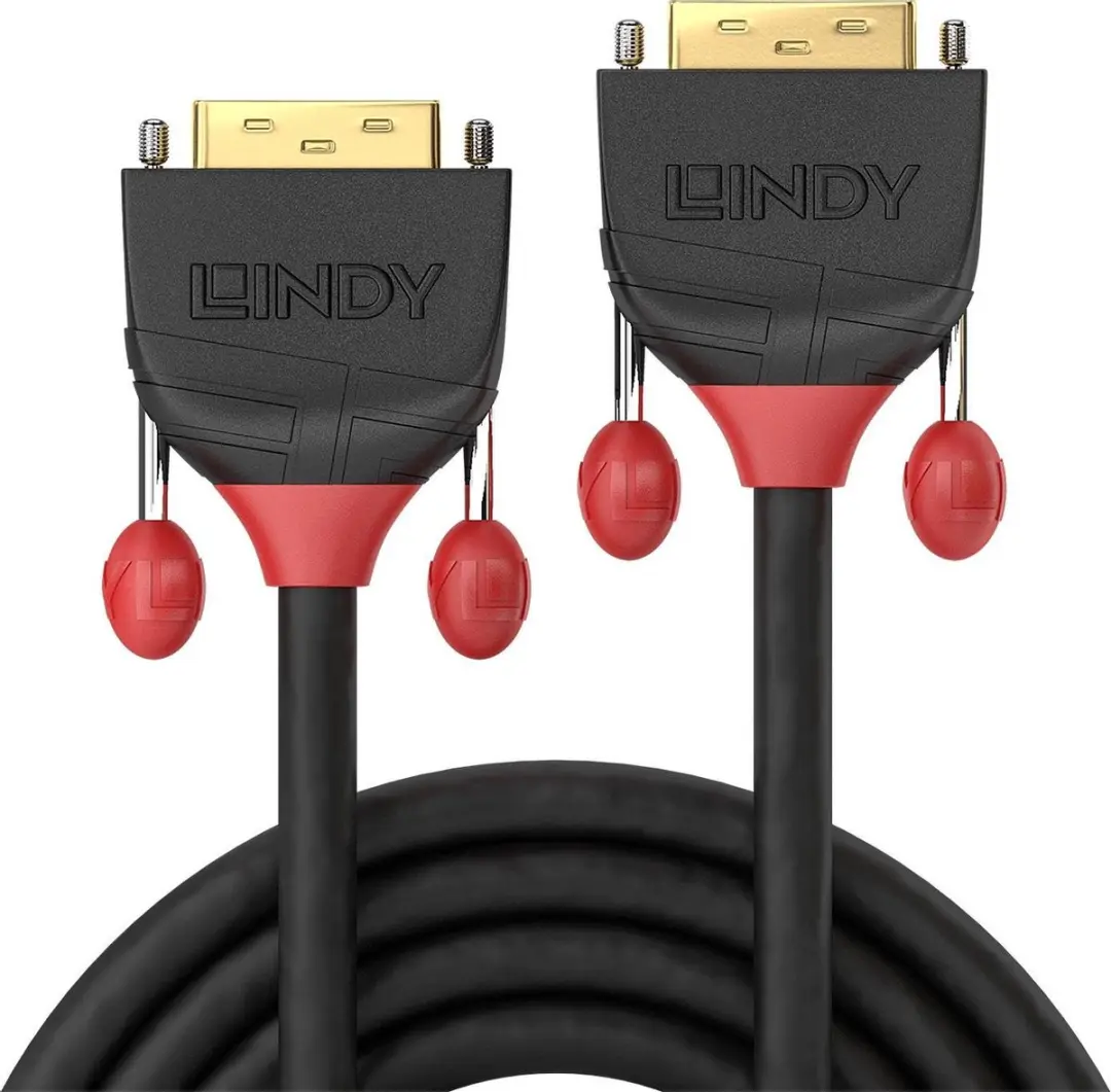 Lindy 36256 DVI-kabel DVI-D 18+1-polig - 2m - Zwart