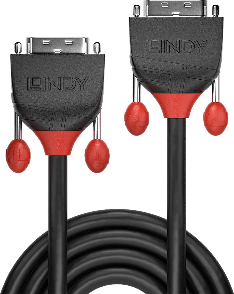 Lindy 36256 DVI-kabel DVI-D 18+1-polig - 2m - Zwart
