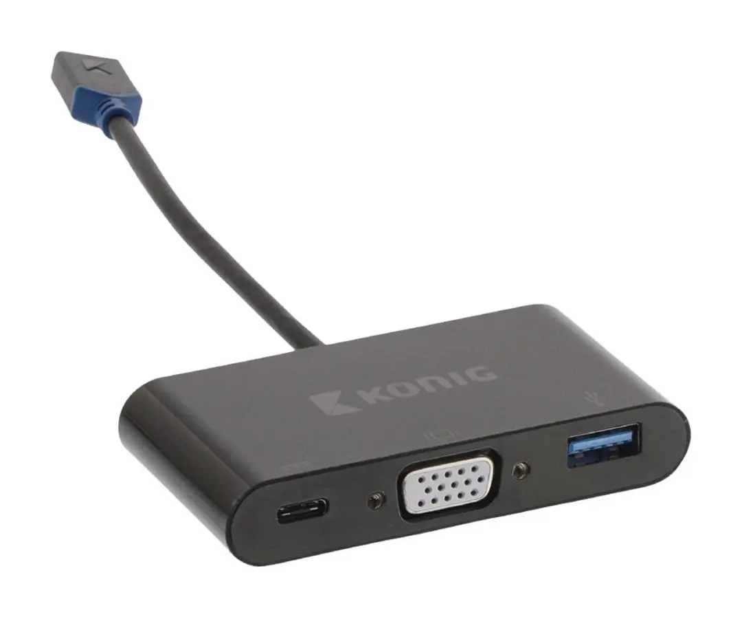 Konig KNC64760E02 USB-C naar VGA Adapter - 0,15m - Zwart