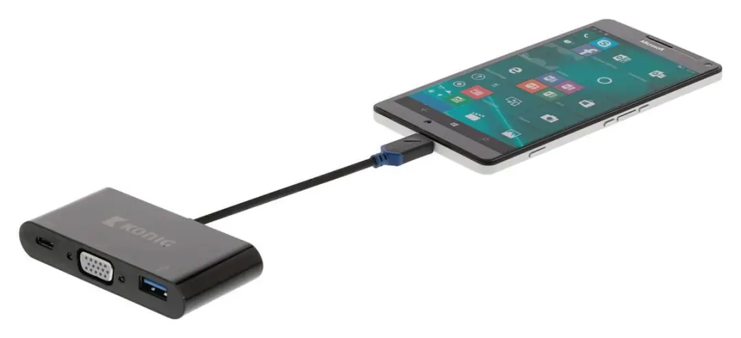 Konig KNC64760E02 USB-C naar VGA Adapter - 0,15m - Zwart