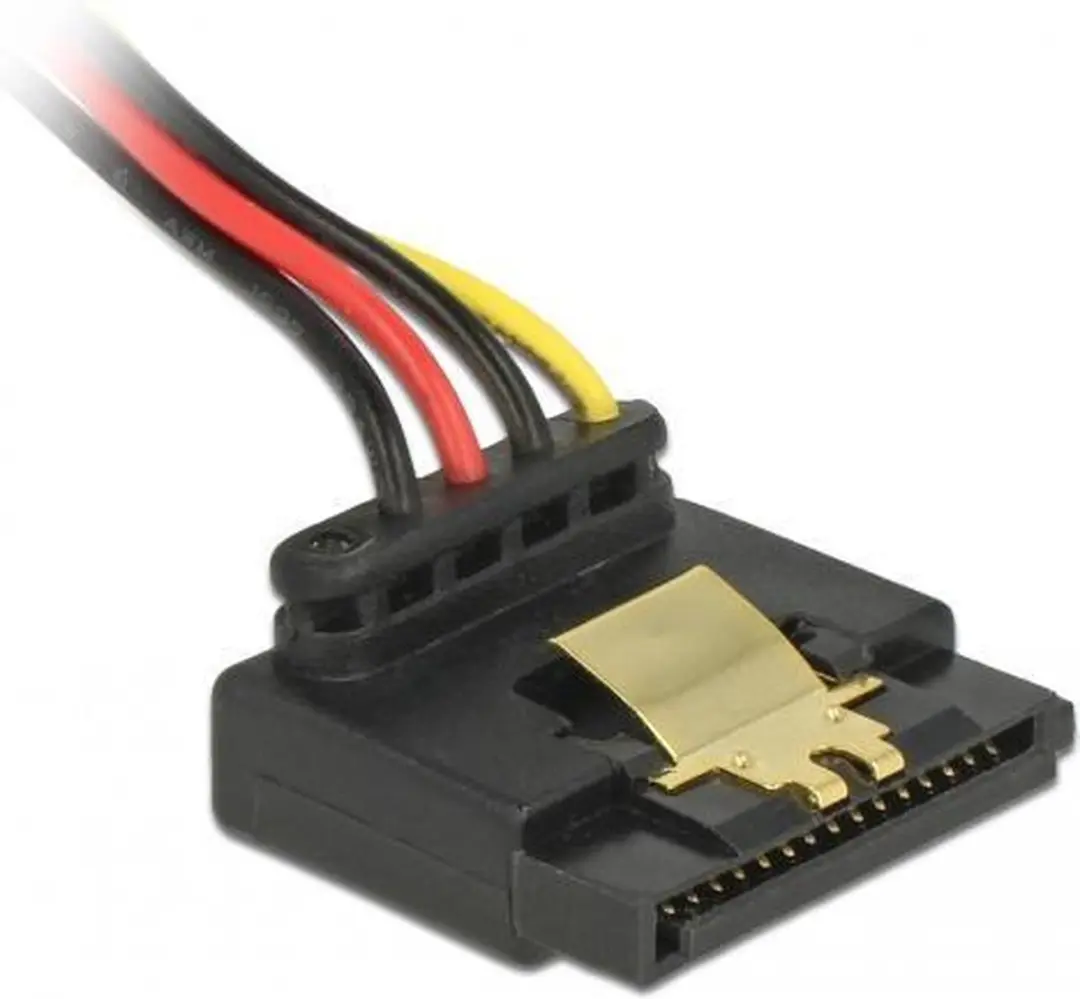 Delock Molex naar SATA Haaks Adapter 0,3m - Zwart/Rood/Goud