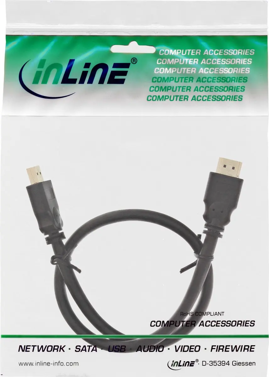 InLine HDMI Kabel 20m - Vergulde Contacten - Zwart