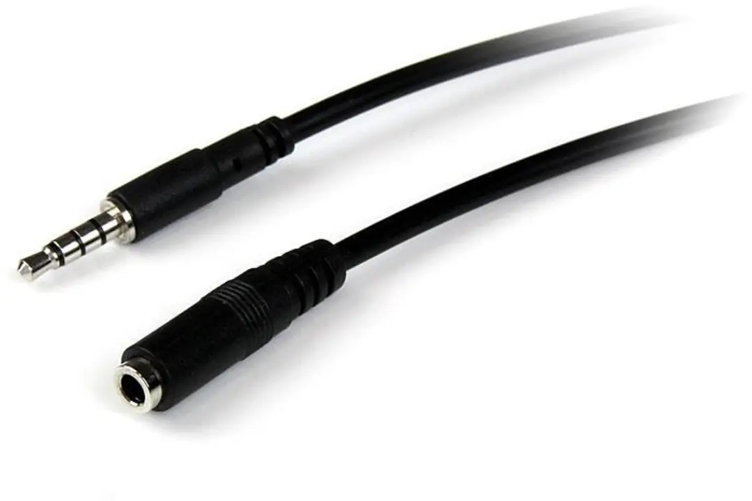 Startech 4-polige 3,5mm Jack Verlengkabel 2m - Zwart