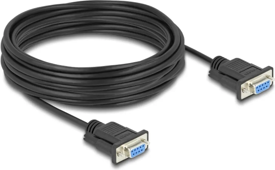 Delock RS-232 D-Sub9 Kabel 10m - Vrouwelijk/Vrouwelijk - Zwart