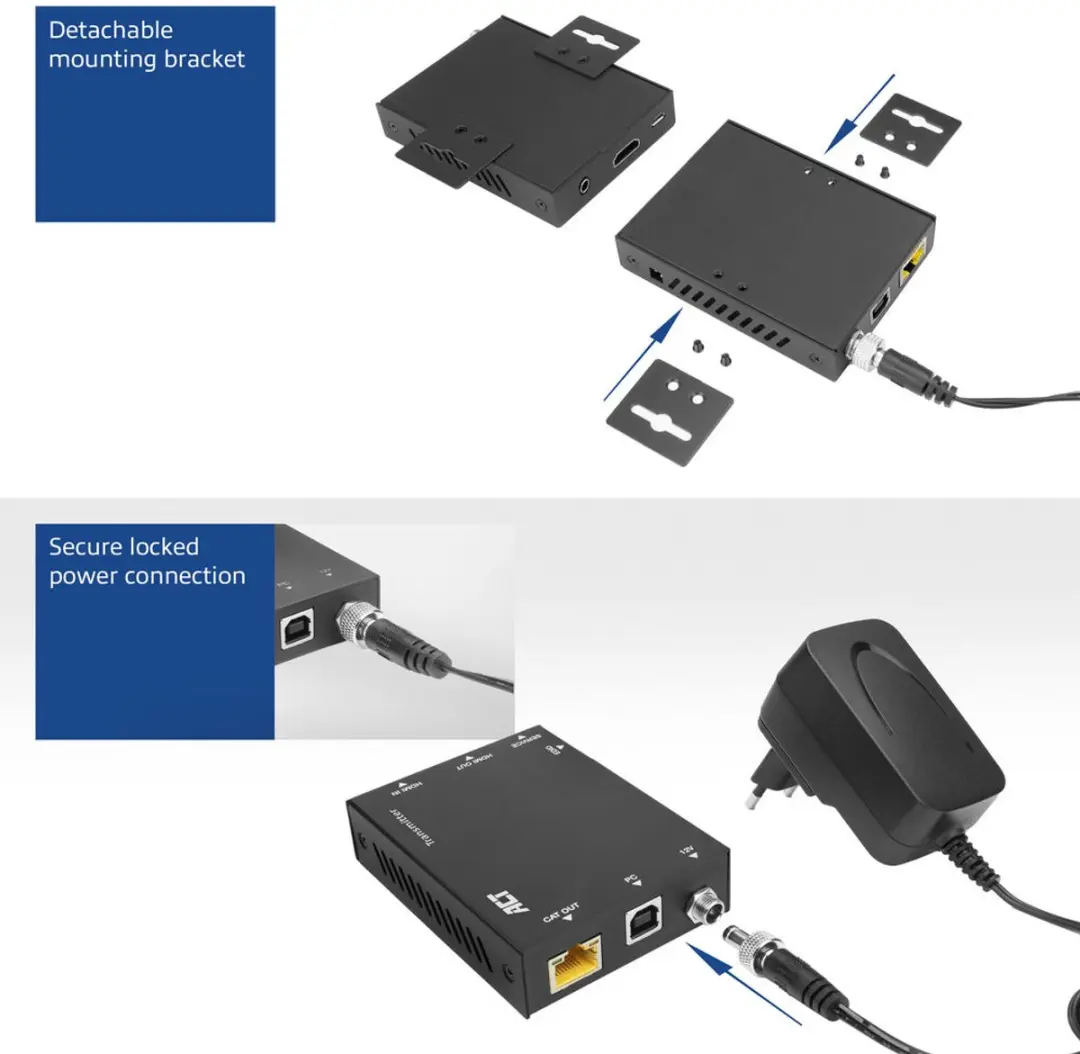 ACT AC7815 4K HDMI 2.0 KVM Extender - 70m - Zwart