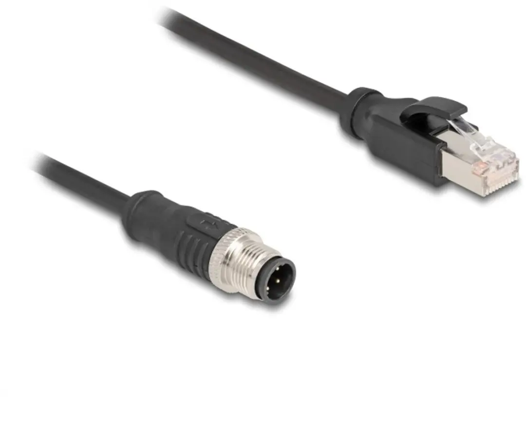 Delock M12 4-pins D-gecodeerd CAT5e Netwerkkabel 0,5m