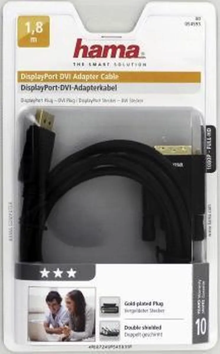 Hama DisplayPort naar DVI Adapterkabel 1,8m