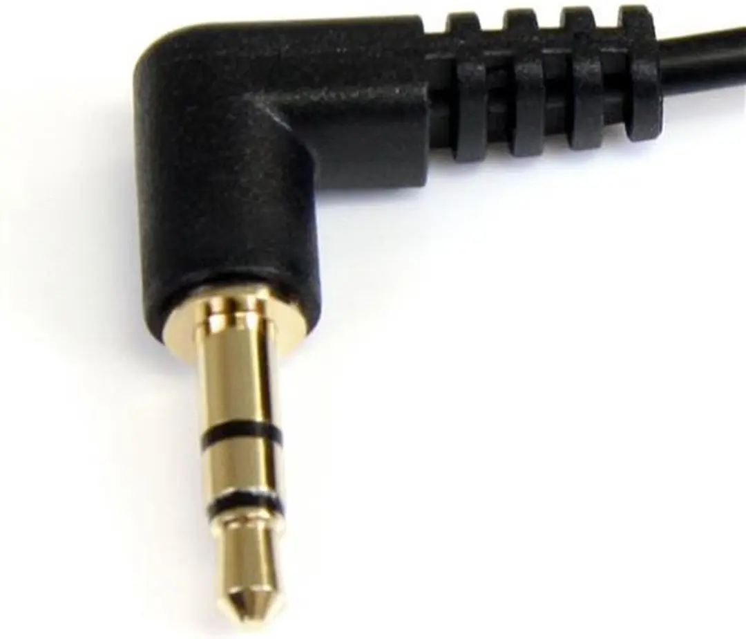Startech Haakse 3,5mm Jackkabel Verguld 0,3m - Zwart