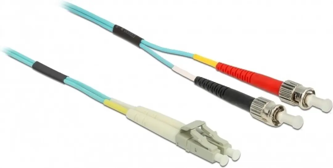 Delock LC naar ST Kabel OM3 0.5m - Aqua