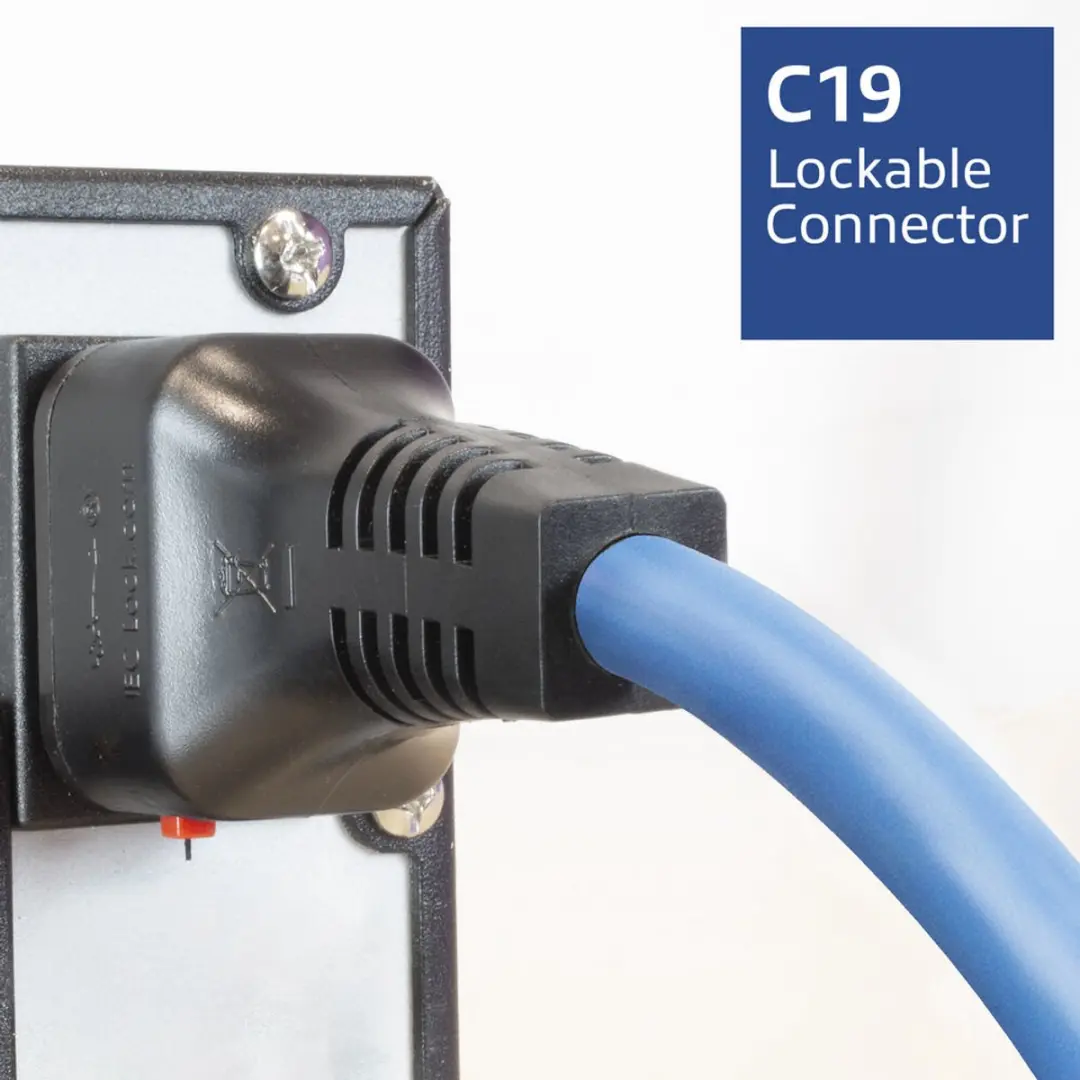 ACT PC3634 Netsnoer C19-C20 Dual Locking - 1m - Blauw - afbeelding 6 van 6