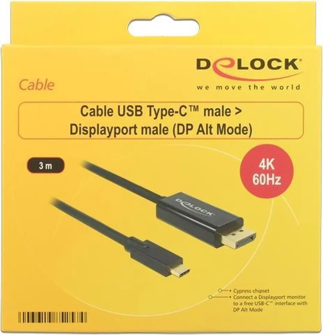 Delock USB-C naar DisplayPort Kabel 85257 - 3m - 4K 60Hz