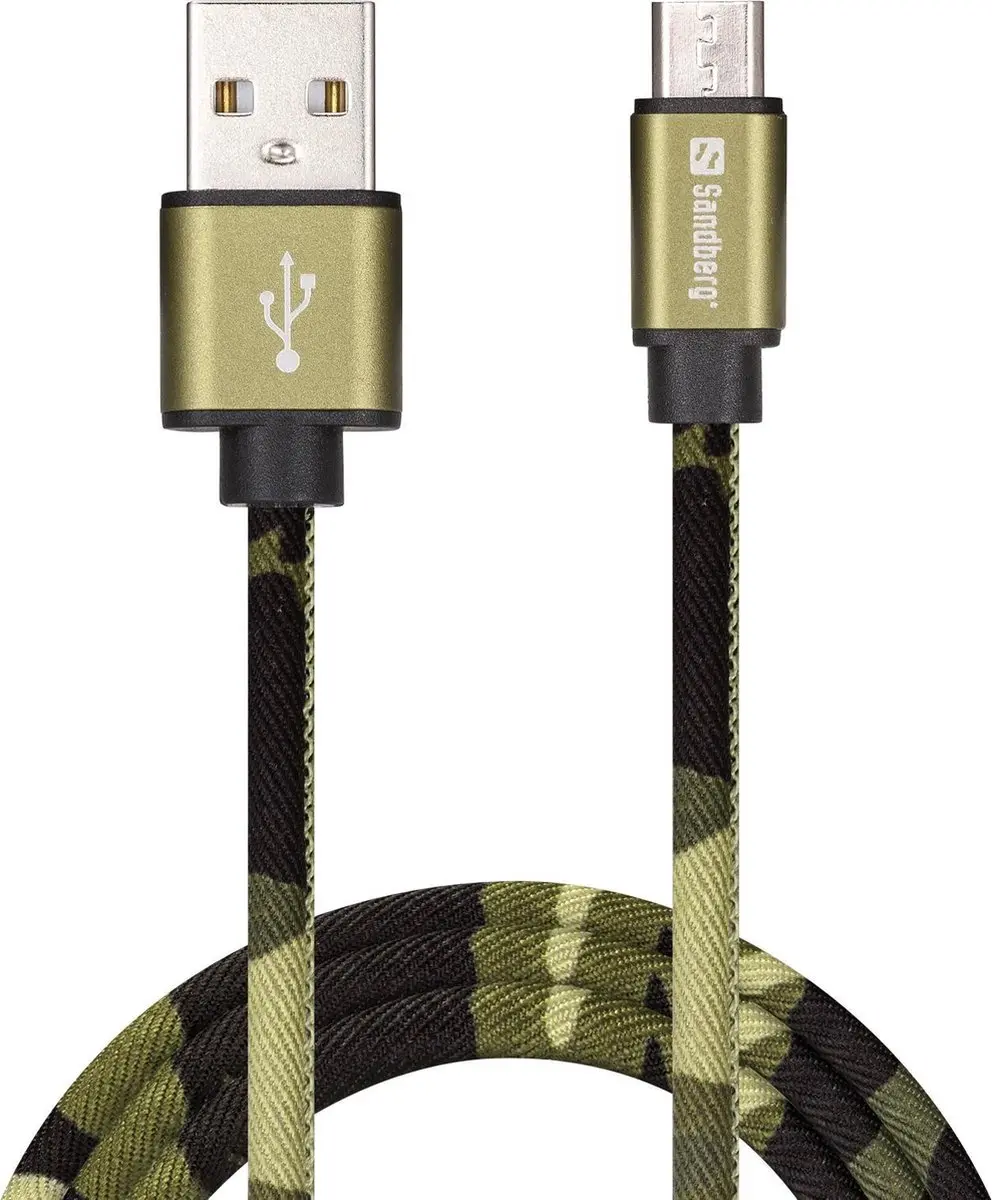 Sandberg 441-15 MicroUSB Kabel - Groen Camouflage - 1m