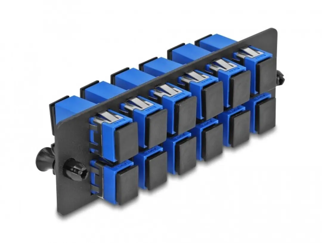 Delock Fiber Optic Adapter Panel SC Simplex UPC 12 Port - Blauw