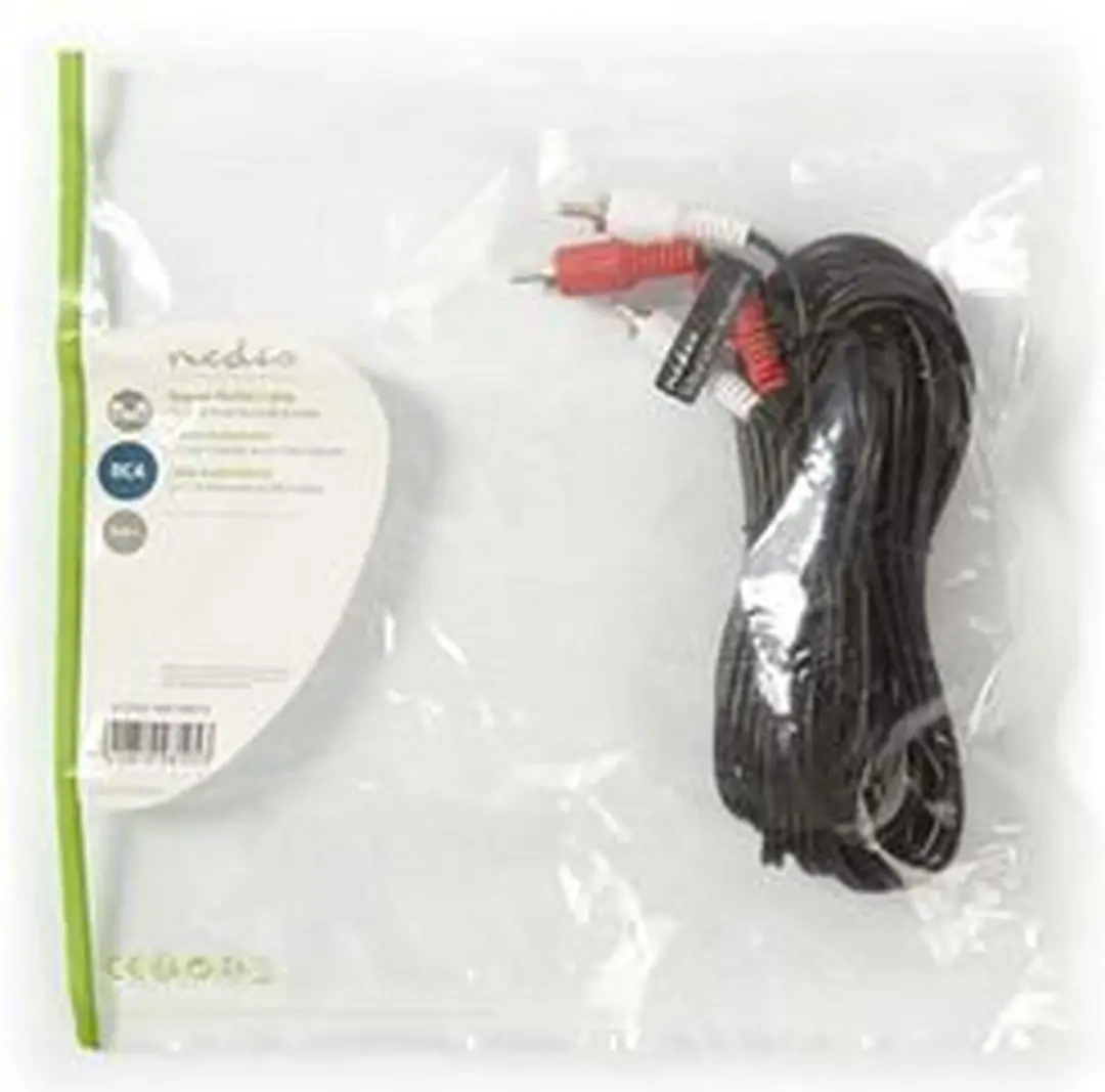 Nedis Stereo-Audiokabel CAGP24200BK50 - 2x RCA Male - 5m - Zwart