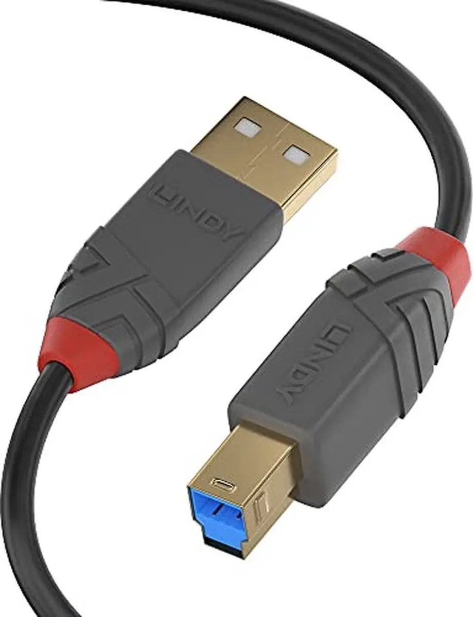 Lindy 36744 USB 3.2 Gen1 Kabel USB-A naar USB-B 5m - Zwart