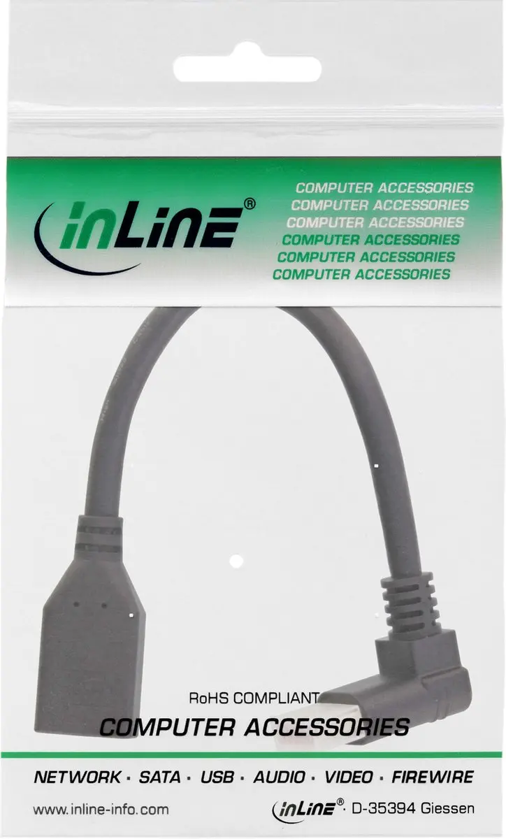 InLine DisplayPort Adapter 1.4 90° Omhoog - 5K/8K 60Hz - 0,15m
