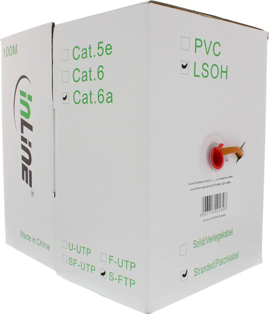 InLine Patchkabel Cat.6A S/FTP 500MHz 100m - Oranje