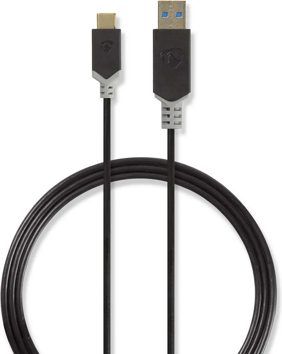 Nedis USB 3.2 Gen 1 USB-A naar USB-C Kabel 60W 1m - Antraciet