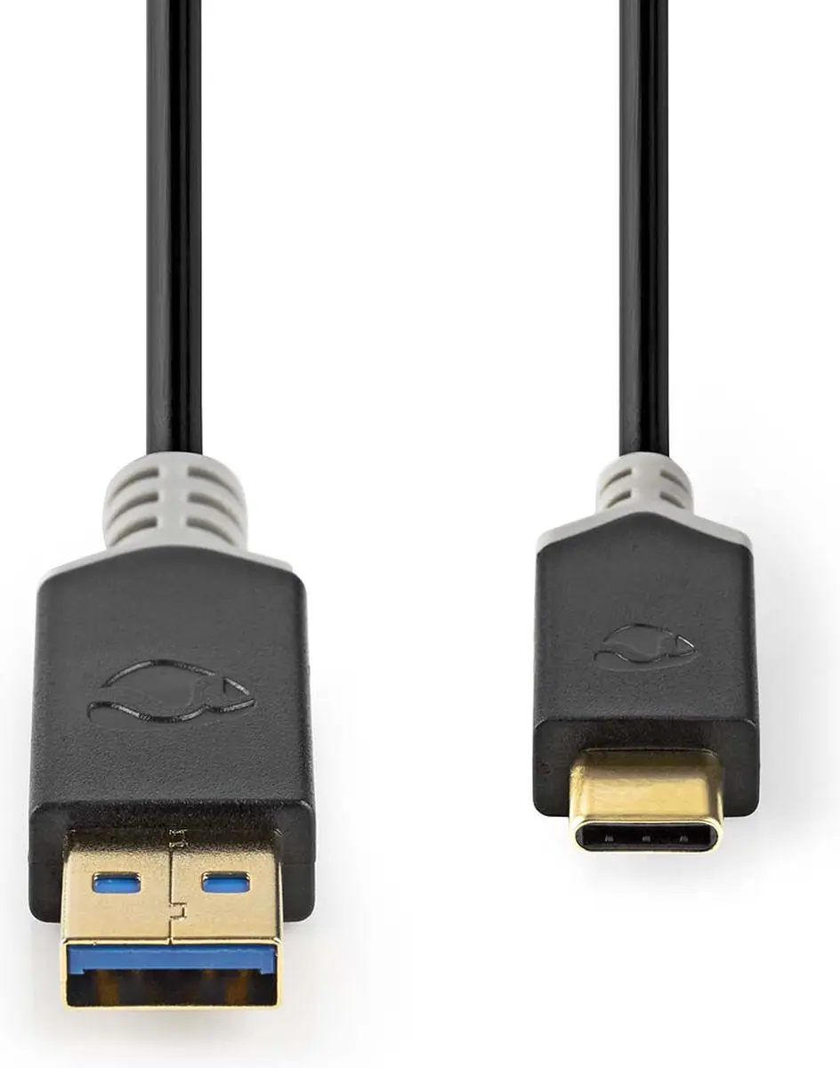 Nedis USB 3.2 Gen 1 USB-A naar USB-C Kabel 60W 1m - Antraciet