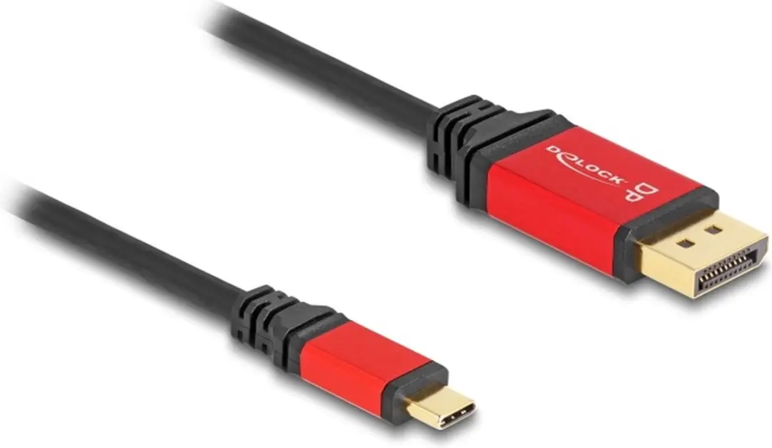 Delock USB-C naar DisplayPort Kabel 8K 30Hz - 1m - Rood