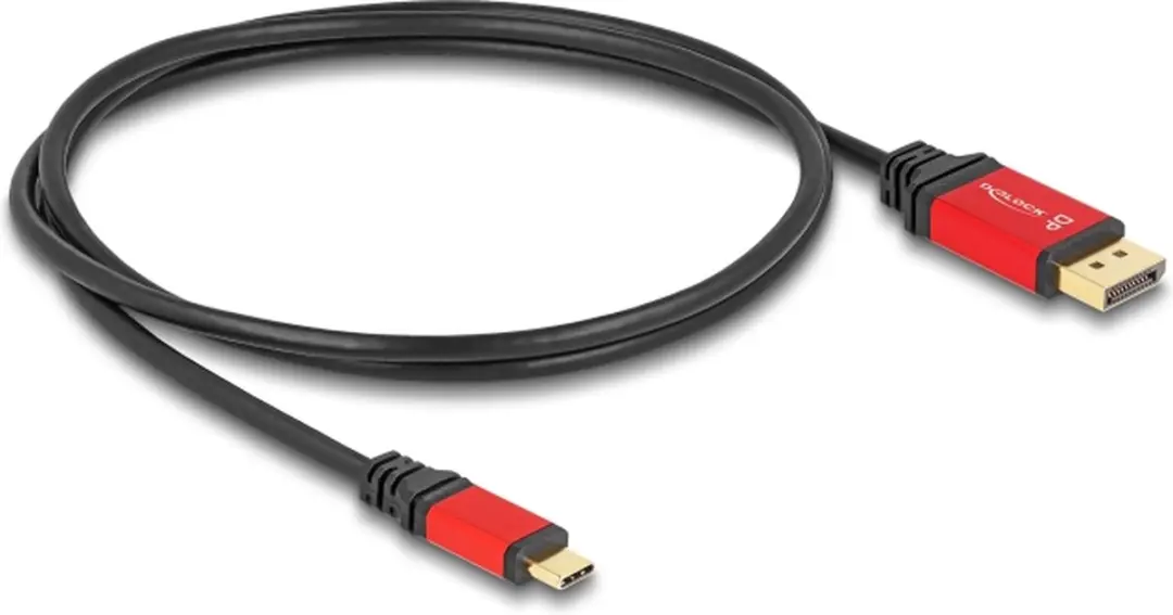 Delock USB-C naar DisplayPort Kabel 8K 30Hz - 1m - Rood