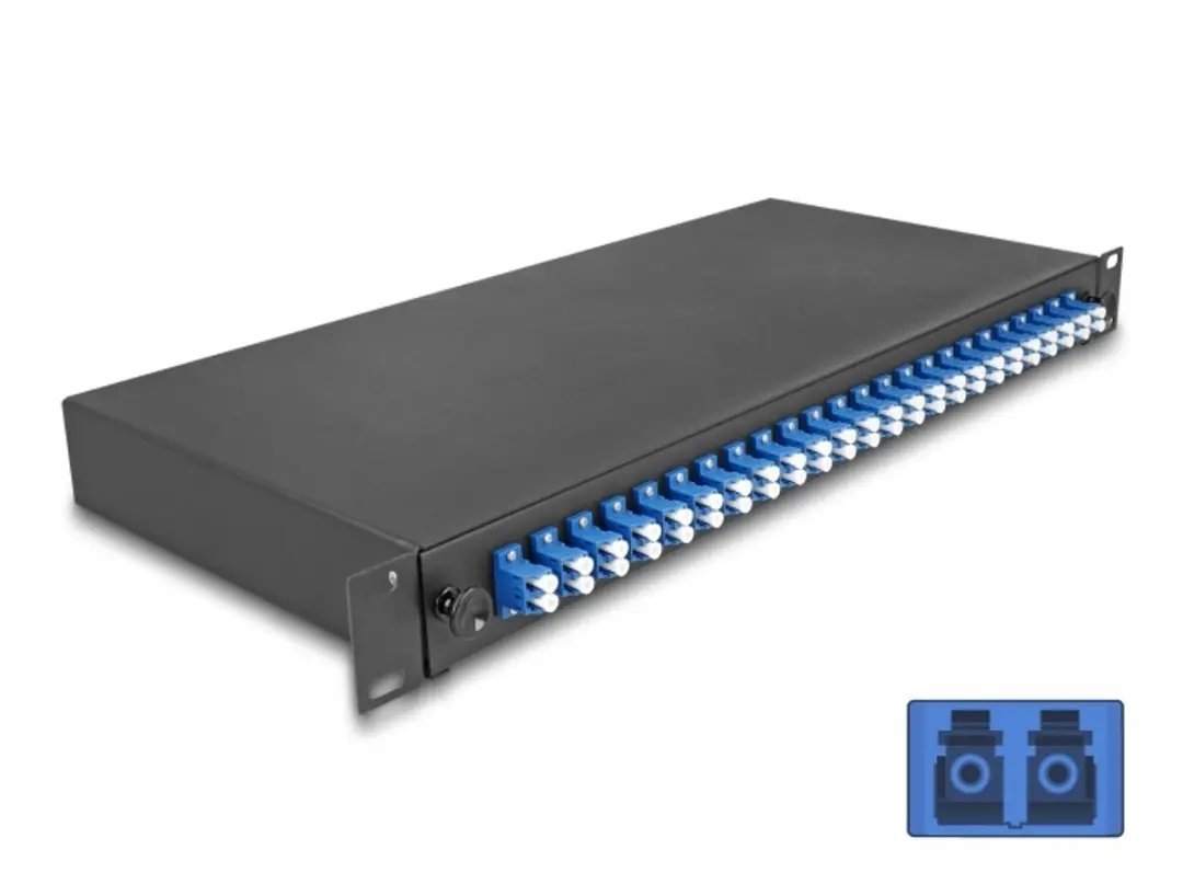 Delock 19" Optical Fiber Splice Box 24xLC OS2