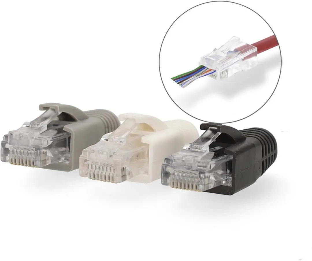 Nedis RJ45 Pass Through Connector CAT6 - 10 Stuks - Verguld - Grijs