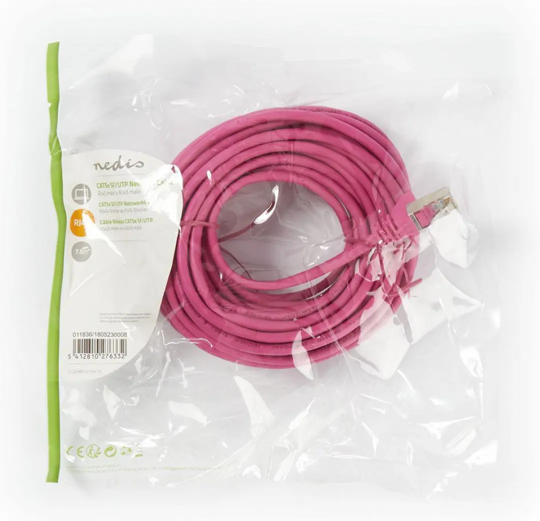 Nedis CAT5e Netwerkkabel 7.5m Roze