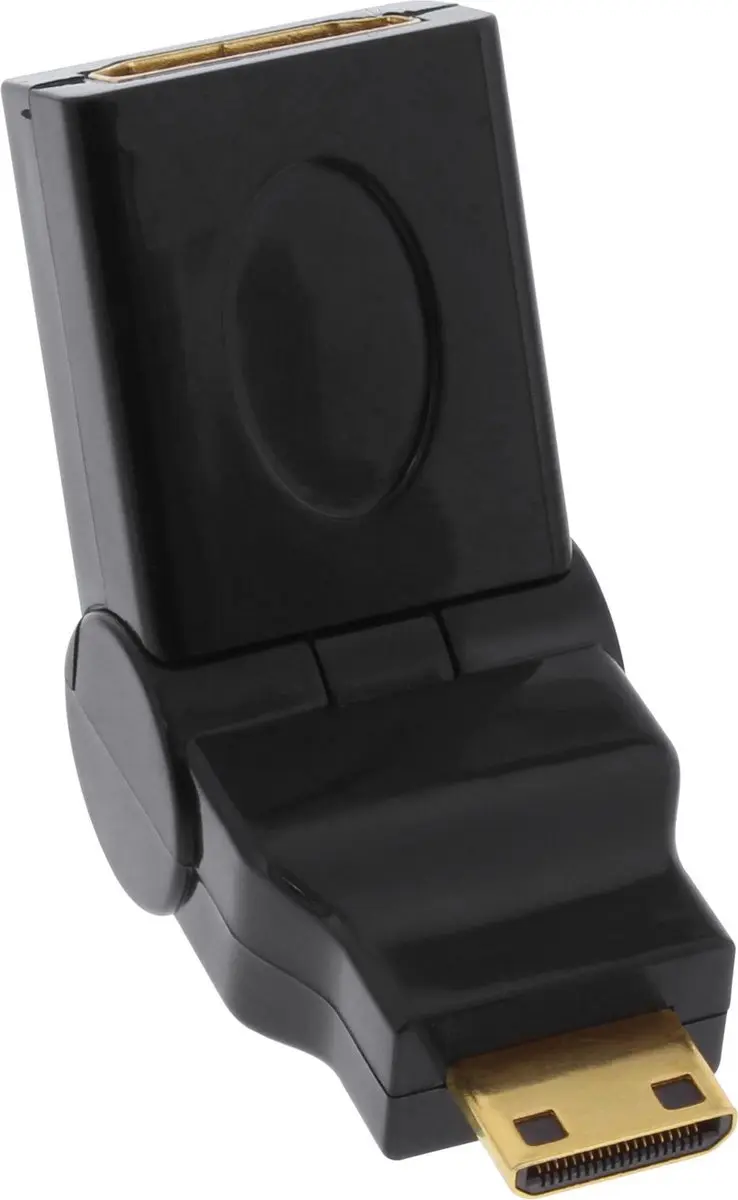 InLine Mini HDMI naar HDMI Adapter 1.4 180° Draaibaar - Zwart