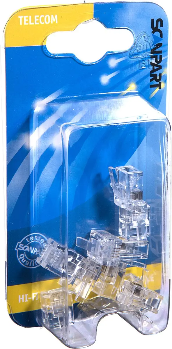 Scanpart Modulaire RJ11 Stekker 6/4 - Transparant - 10 Stuks