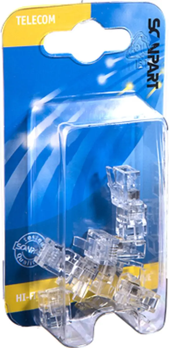 Scanpart Modulaire RJ11 Stekker 6/4 - Transparant - 10 Stuks