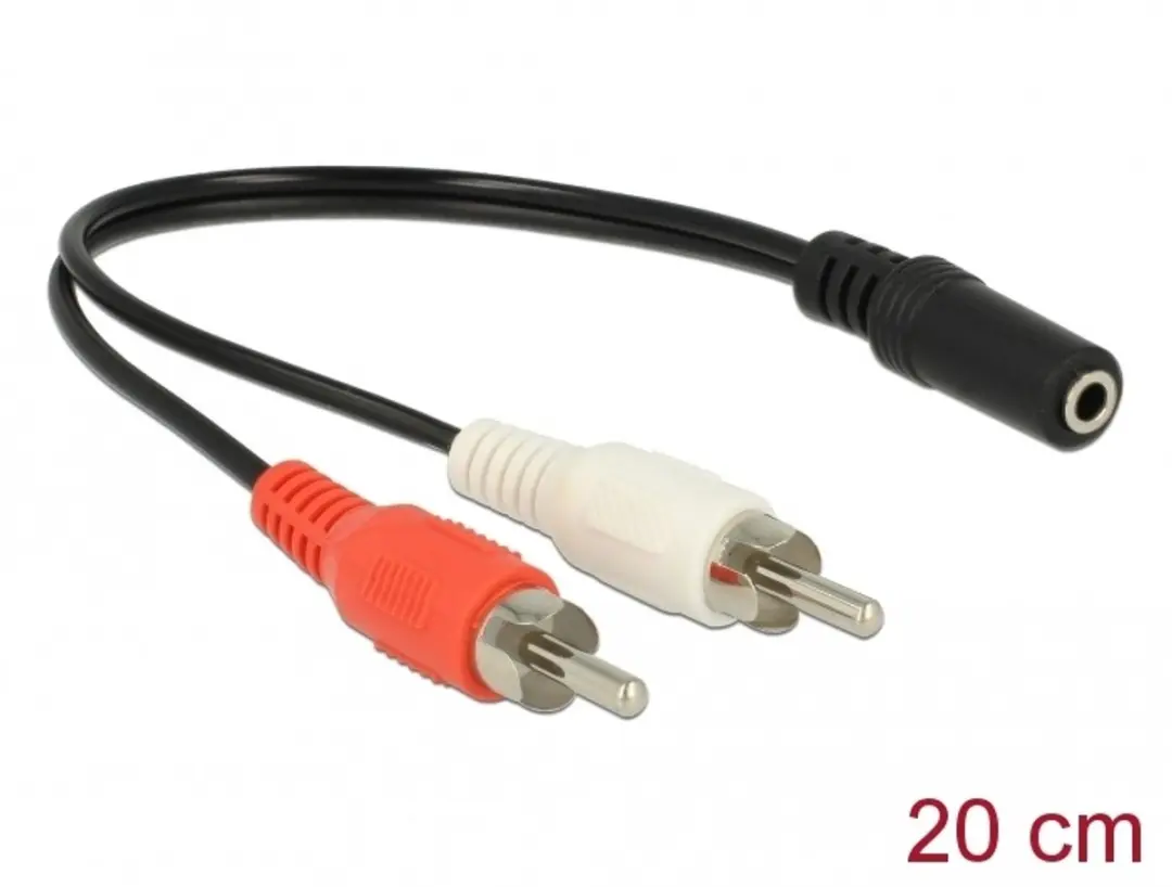 Delock Audiokabel 2x RCA naar 3,5mm Jack