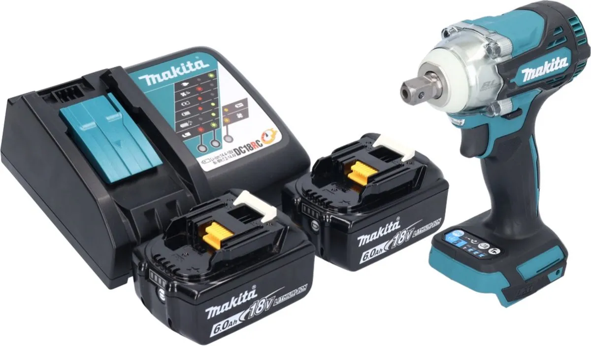Makita DTW 301 RG Slagmoersleutel 18V 330Nm - 2x 6.0Ah + Lader - afbeelding 5 van 5