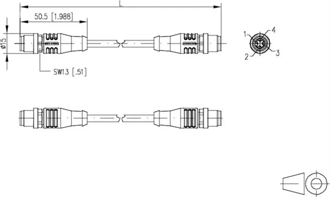 Metz Connect 142M1D11010 M12 Netwerkkabel CAT 5e SF/FTP 1m - Groen