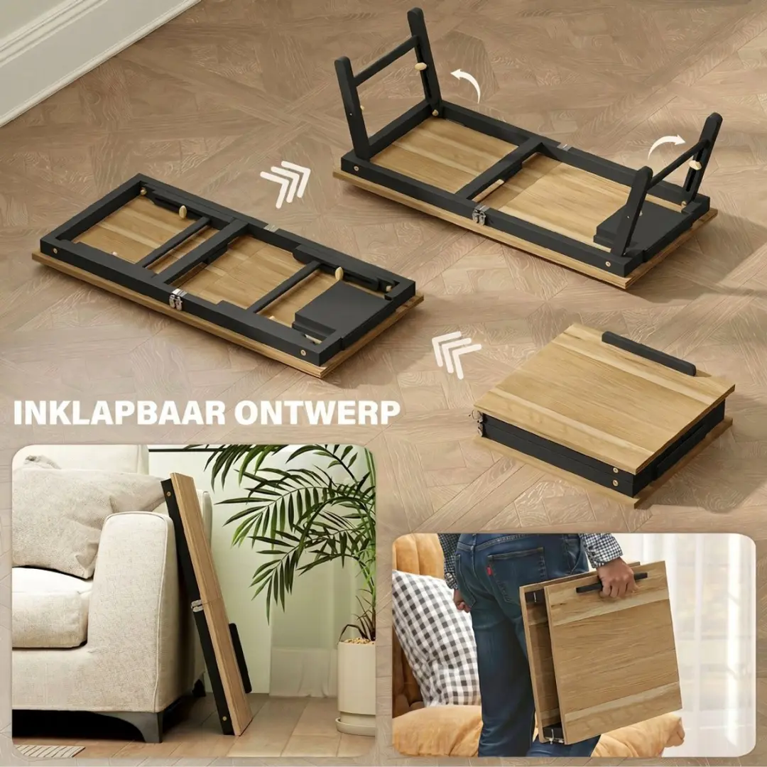 Homcom Laptoptafel T0002-01-19430 Bed-/Laptoptafel - In hoogte verstelbaar - Zwart