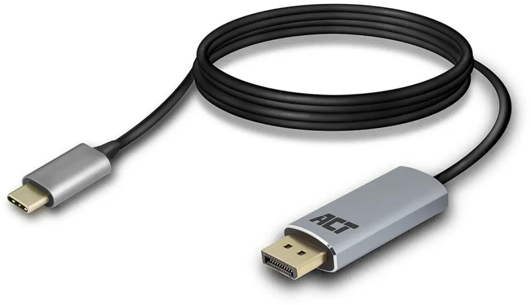 ACT AC7035 USB-C naar DisplayPort Kabel 1.8m - Zilver - afbeelding 6 van 6