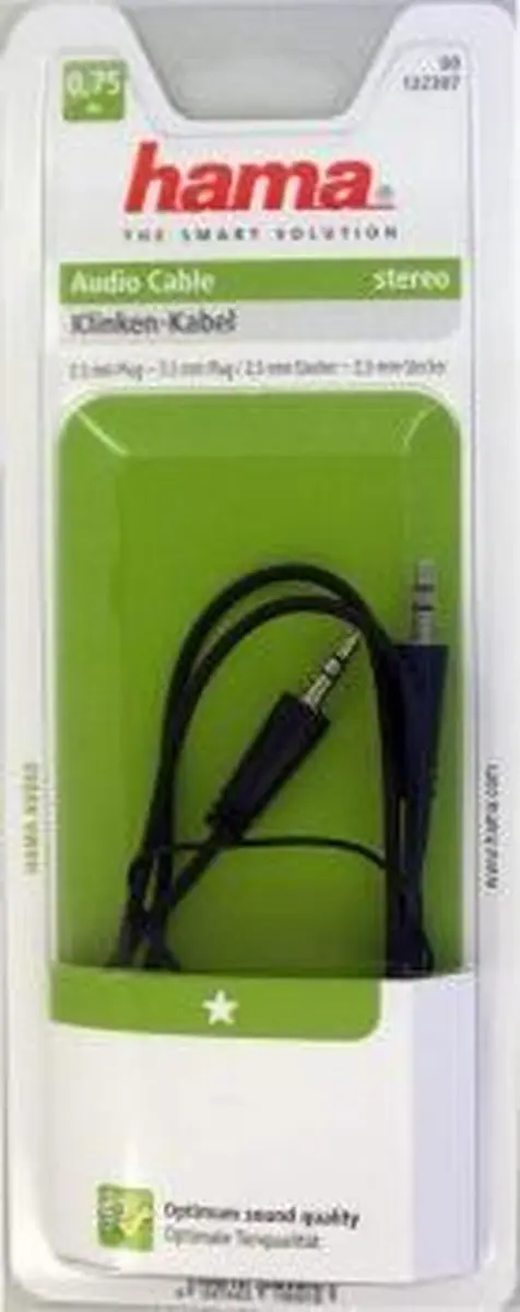 Hama Audiokabel 3,5mm Jack 0,75m