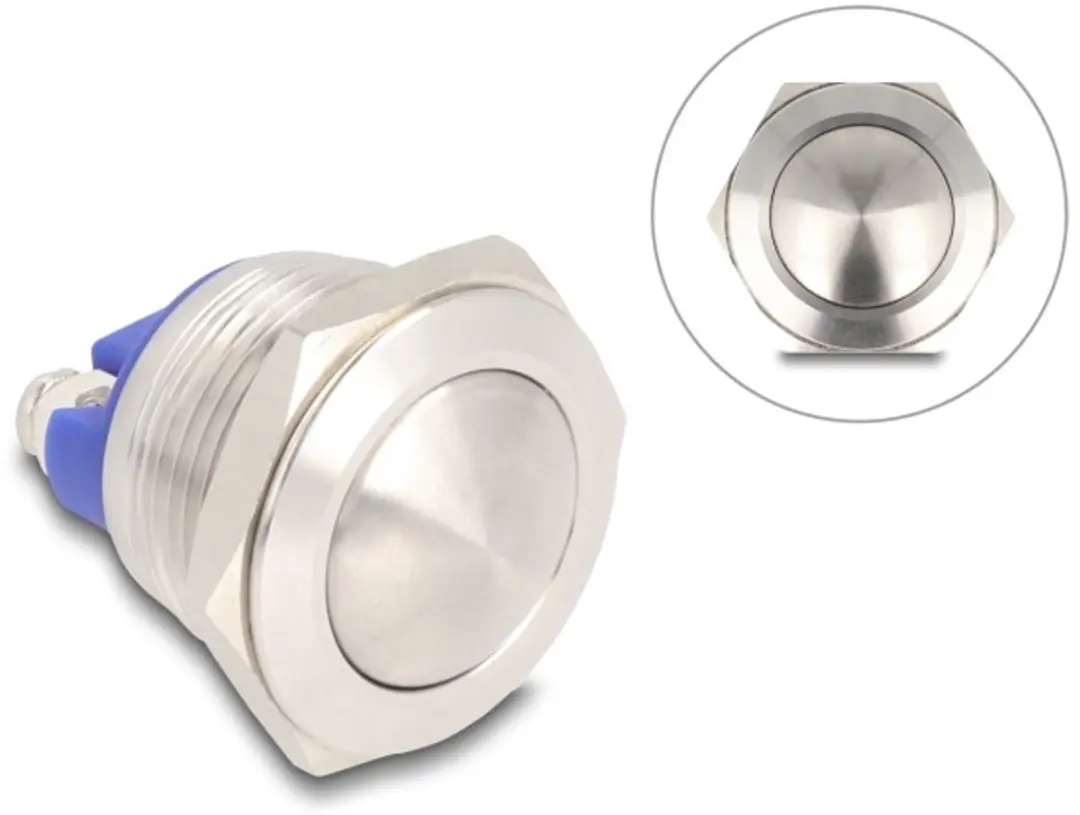 Delock Push Button 19mm Actuator Zilver