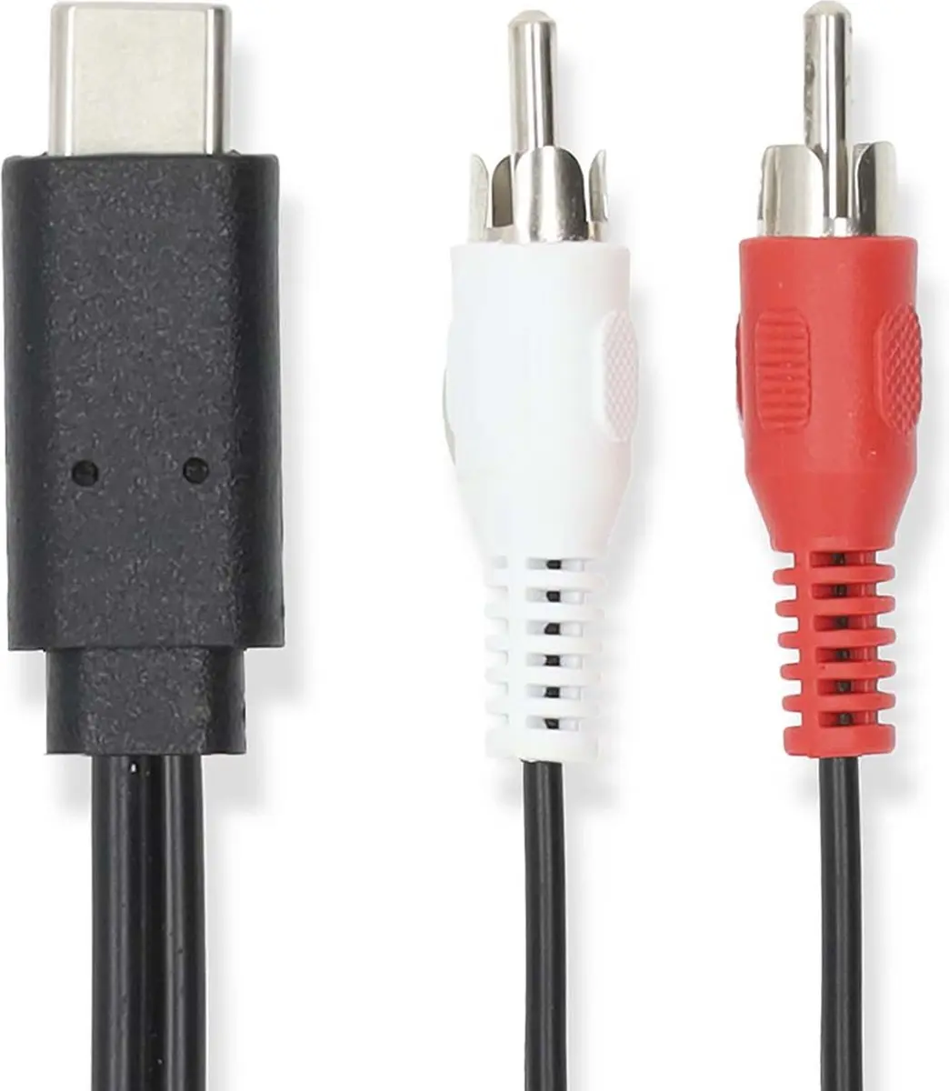 Nedis CCGL64240BK10 USB-C naar 2x RCA Adapter - 1m - Zwart