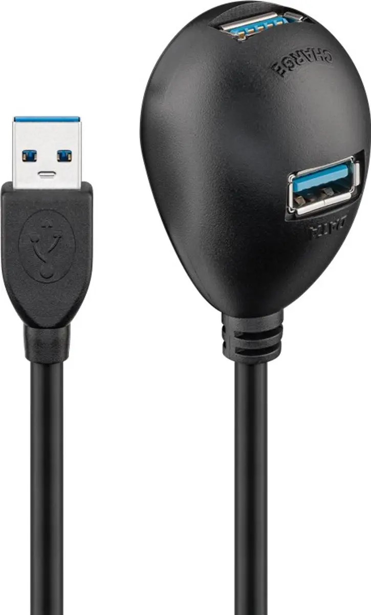 Goobay USB-A Verlengkabel 3.0 5Gbps 1,5m - 7,5W - Zwart