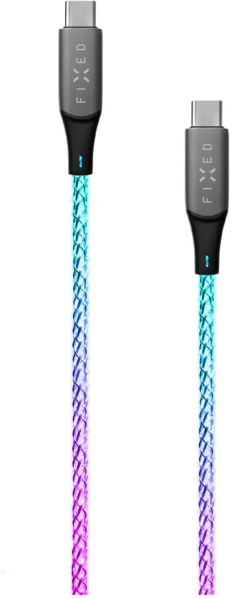 Fixed FIXDLED-CC-RA USB-C Kabel 1,2m - 60W - Meerkleurig