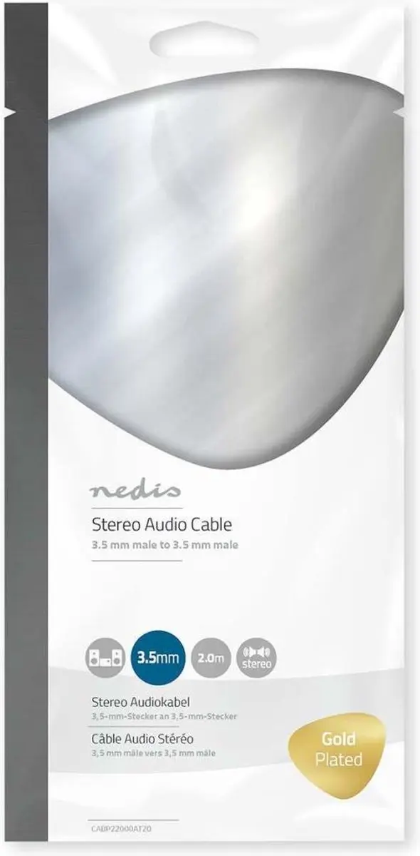 Nedis Stereo-Audiokabel 3,5mm M-M - 2m - Verguld - Antraciet