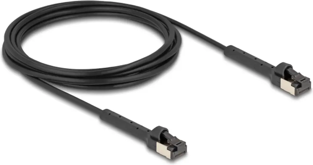 Delock RJ45 Cat.6A U/FTP Gehoekte Kabel 3m - Zwart