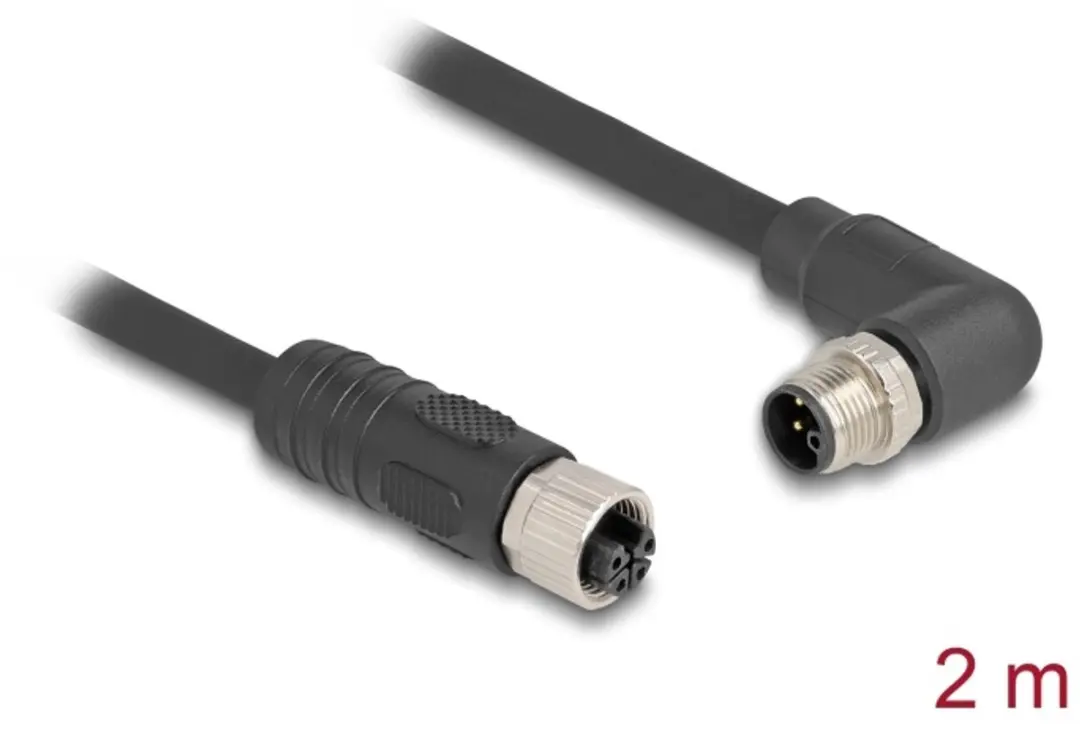 Delock M12 L-coded 4-pin Kabel 2m