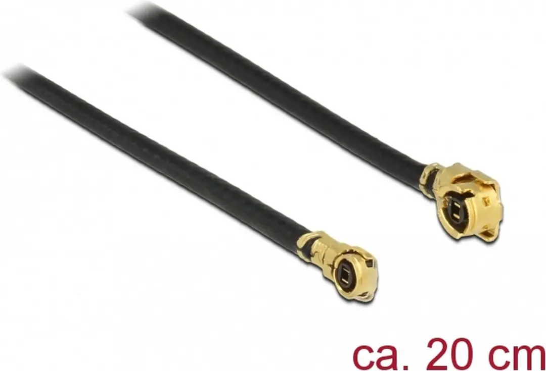 Delock MHF I (v) - MHF 4L (v) Kabel Micro Coax 50 Ohm - 0,20m - Zwart